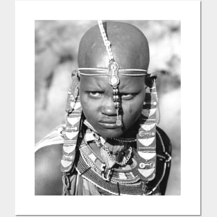 Portrait of a Maasai Warrior Posters and Art